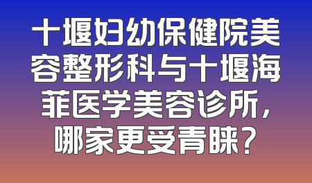 十堰妇幼保健院美容整形科与十堰海菲医学美容诊所，哪家更受青睐？