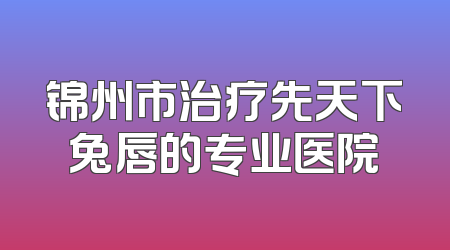 锦州市治疗先天下兔唇的专业医院