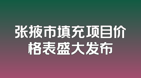 张掖市填充项目价格表盛大发布