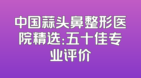 中国蒜头鼻整形医院精选：五十佳专业评价