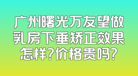 广州曙光万友望做乳房下垂矫正效果怎样？价格贵吗？
