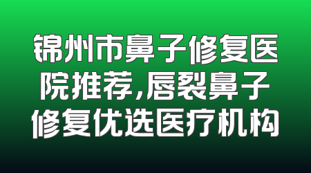 锦州市鼻子修复医院推荐，唇裂鼻子修复优选医疗机构