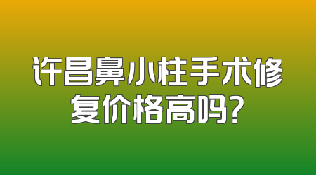 许昌鼻小柱手术修复价格高吗？