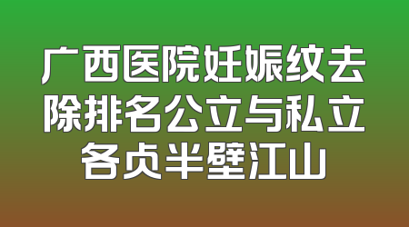 广西医院妊娠纹去除排名公立与私立各占半壁江山