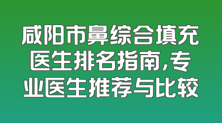 咸阳市鼻综合填充医生排名指南，专业医生推荐与比较