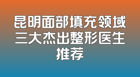 昆明面部填充领域三大杰出整形医生推荐