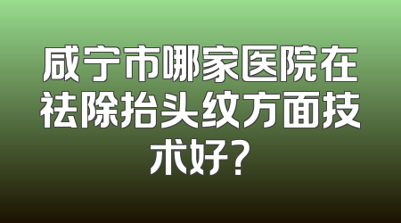 咸宁市哪家医院在祛除抬头纹方面技术好？
