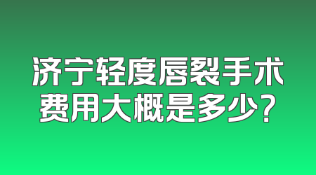 济宁轻度唇裂手术费用大概是多少？