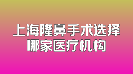 上海隆鼻手术选择哪家医疗机构