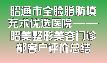 昭通市全脸脂肪填充术优选医院——昭美整形美容门诊部客户评价总结