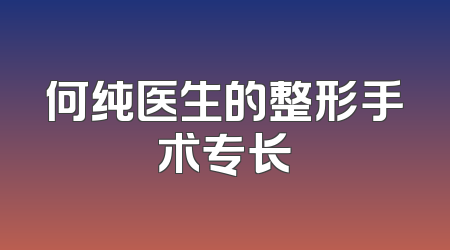 何纯医生的整形手术专长