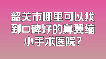 韶关市哪里可以找到口碑好的鼻翼缩小手术医院？