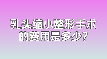 乳头缩小整形手术的费用是多少？