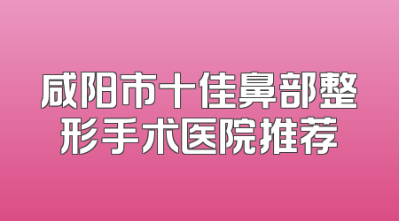 咸阳市十佳鼻部整形手术医院推荐