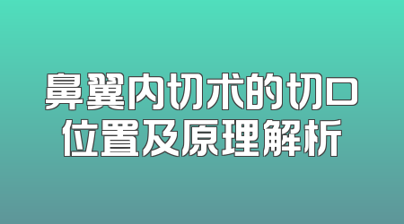 鼻翼内切术的切口位置及原理解析