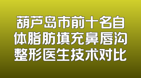 葫芦岛市前十名自体脂肪填充鼻唇沟整形医生技术对比