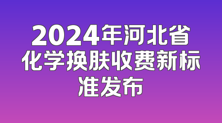 2024年河北省化学换肤收费新标准发布
