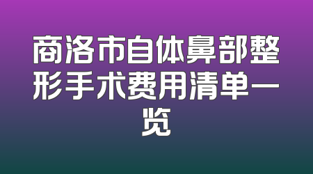 商洛市自体鼻部整形手术费用清单一览