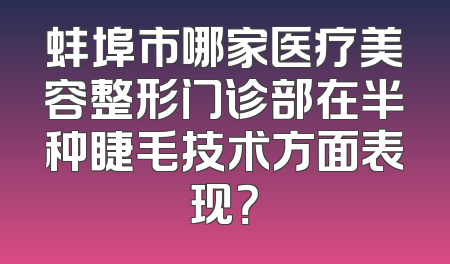 蚌埠市哪家医疗美容整形门诊部在半种睫毛技术方面表现？