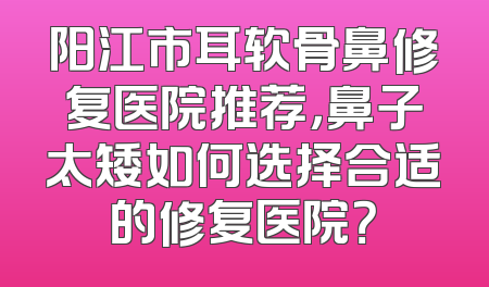 阳江市耳软骨鼻修复医院推荐，鼻子太矮如何选择合适的修复医院？