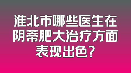 淮北市哪些医生在阴蒂肥大治疗方面表现出色？