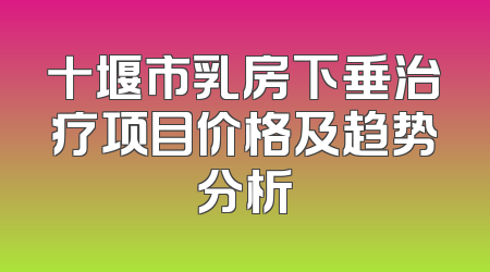 十堰市乳房下垂治疗项目价格及趋势分析