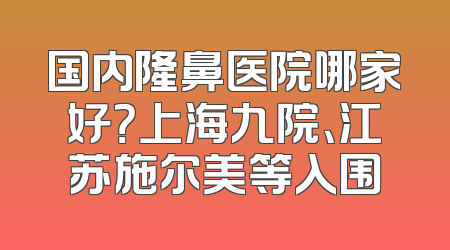 国内隆鼻医院哪家好？上海九院、江苏施尔美等入围