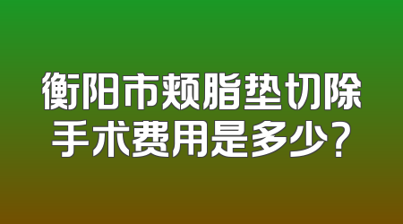 衡阳市颊脂垫切除手术费用是多少？