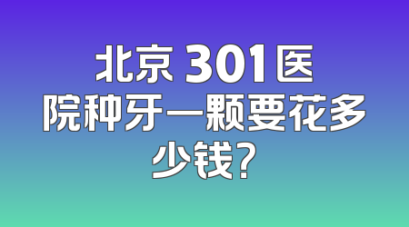 北京 301 医院种牙一颗要花多少钱？