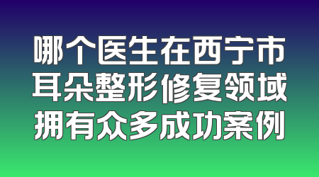 哪个医生在西宁市耳朵整形修复领域拥有众多成功案例