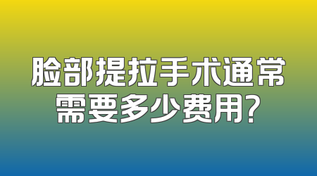 脸部提拉手术通常需要多少费用？