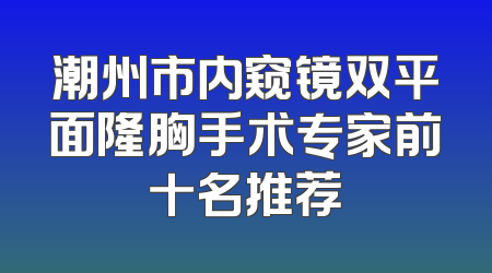 潮州市内窥镜双平面隆胸手术专家前十名推荐