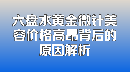 六盘水黄金微针美容价格高昂背后的原因解析