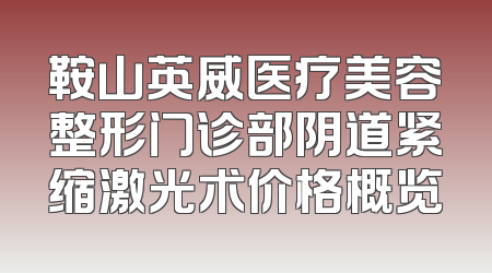 鞍山英威医疗美容整形门诊部阴道紧缩激光术价格概览