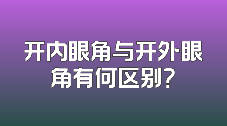 开内眼角与开外眼角有何区别？