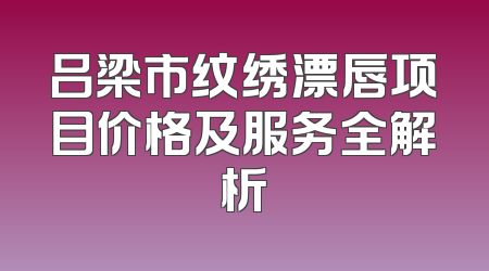 吕梁市纹绣漂唇项目价格及服务全解析