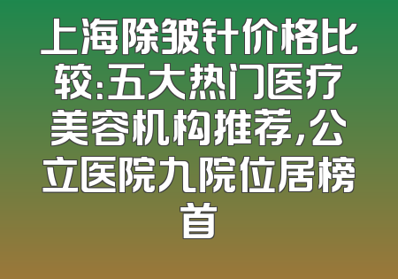 上海除皱针价格比较：五大热门医疗美容机构推荐，公立医院九院位居榜首