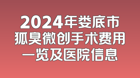 2024年娄底市狐臭微创手术费用一览及医院信息