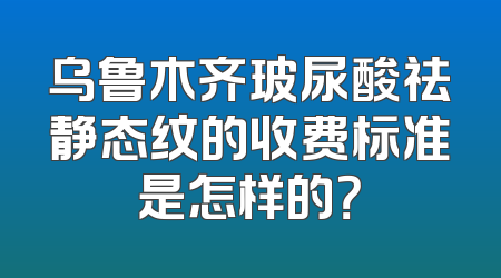 乌鲁木齐玻尿酸祛静态纹的收费标准是怎样的？