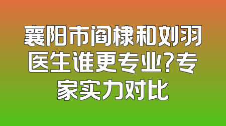 襄阳市阎棣和刘羽医生谁更专业？专家实力对比