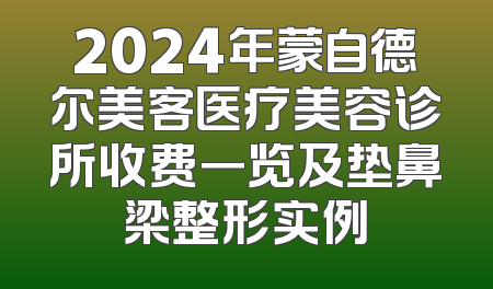 2024年蒙自德尔美客医疗美容诊所收费一览及垫鼻梁整形实例