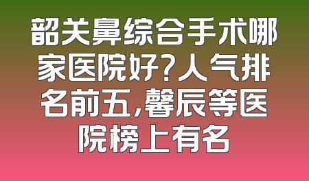 韶关鼻综合手术哪家医院好？人气排名前五，馨辰等医院榜上有名