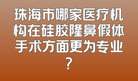 珠海市哪家医疗机构在硅胶隆鼻假体手术方面更为专业？