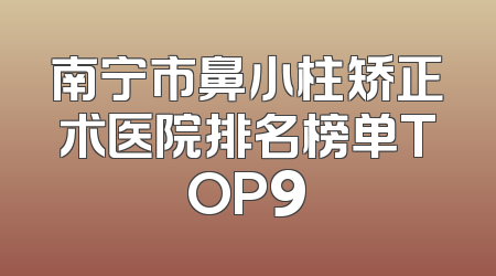 南宁市鼻小柱矫正术医院排名榜单TOP9