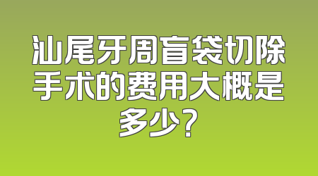 汕尾牙周盲袋切除手术的费用大概是多少？