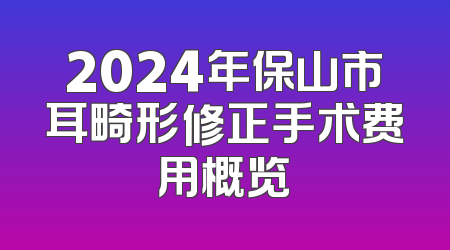 2024年保山市耳畸形修正手术费用概览
