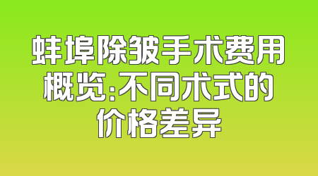 蚌埠除皱手术费用概览：不同术式的价格差异