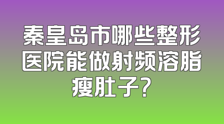 秦皇岛市哪些整形医院能做射频溶脂瘦肚子？