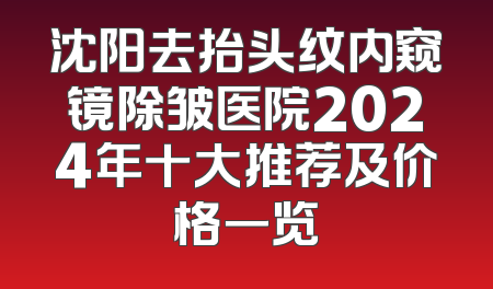 沈阳去抬头纹内窥镜除皱医院2024年十大推荐及价格一览