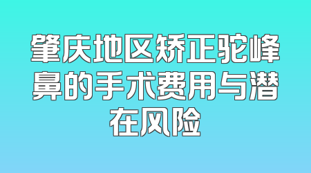 肇庆地区矫正驼峰鼻的手术费用与潜在风险